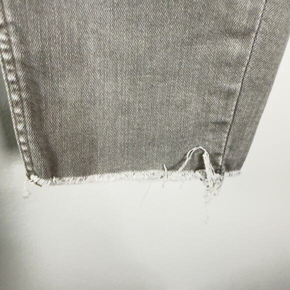 All Saints Grace Green Stretch Skinny Jeans Raw Hem Mid Rise Casual Size 30 - Picture 4 of 11